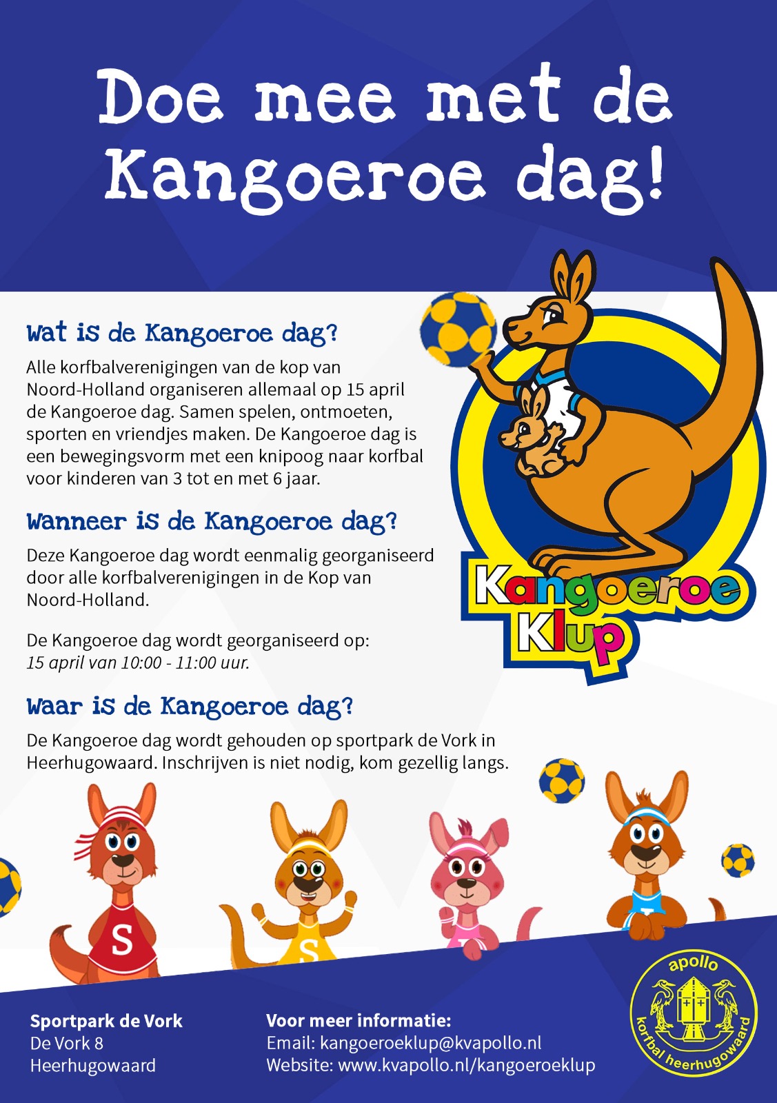 Kangoeroedag voor alle korfbalverenigingen in de kop van Noord-Holland